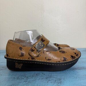 Alegria Camel Owl Print Mary Jane Womens Shoes Sz 37 / US 7
